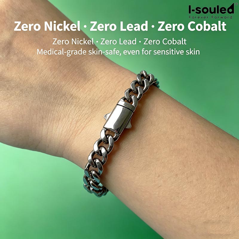 Ceramic Link Bracelet - Pulseira de Titânio Sólido de 7mm,
