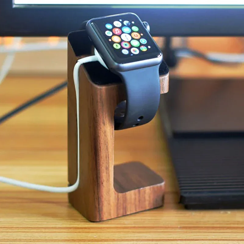 Apple Smartwatch Accessories - Suporte de madeira para carregador de