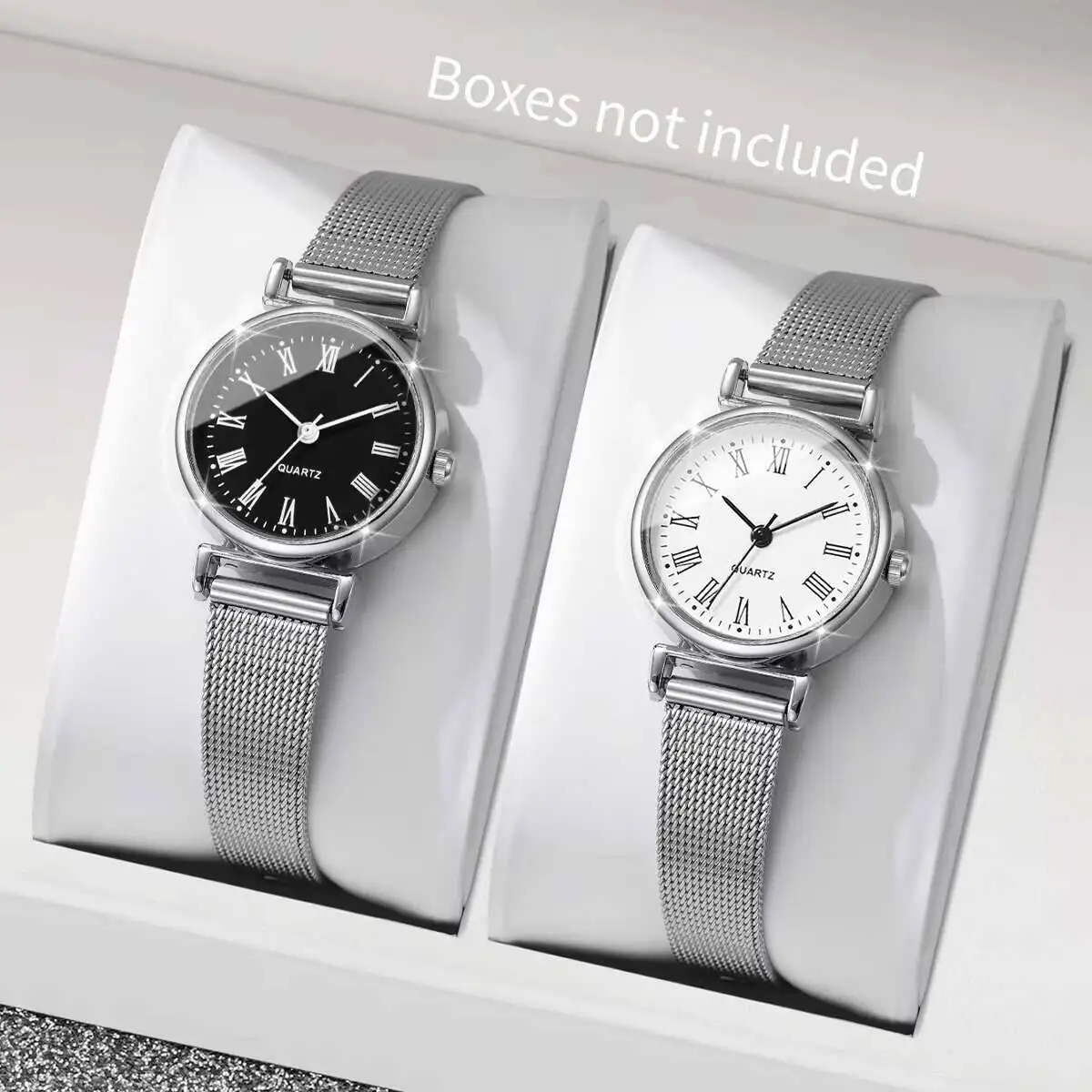 Stainless Mesh Band - 1/2PCS Relógios femininos da moda, relógio