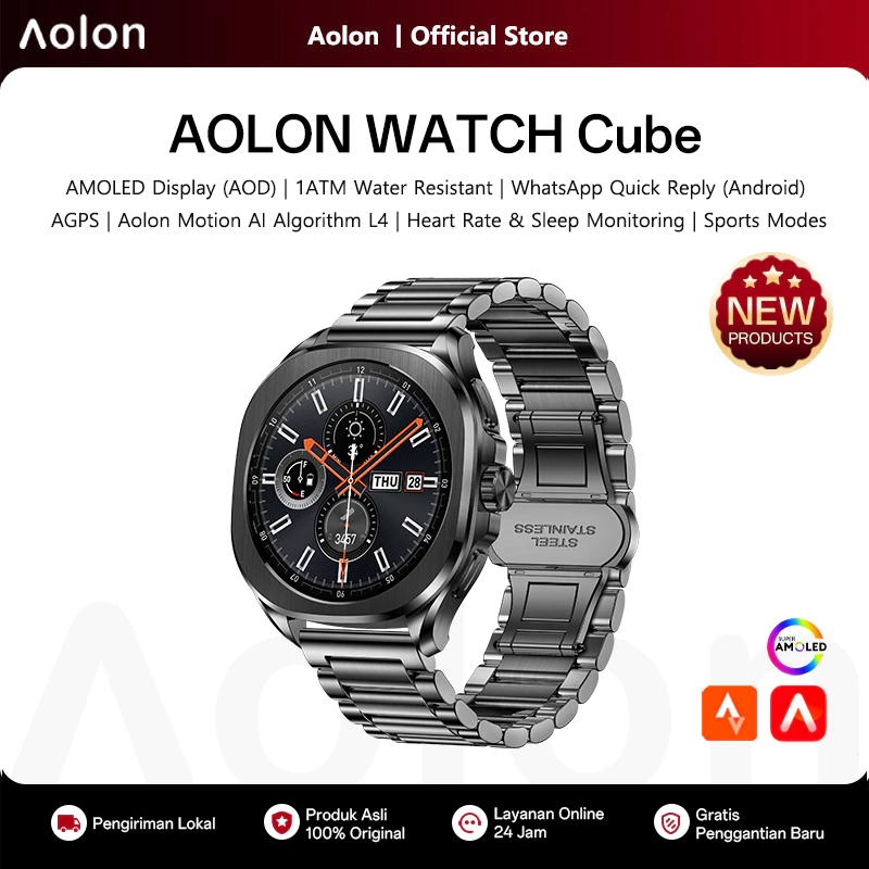 Smartwatch Store - Relógio Inteligente Aolon Cube com Tela
