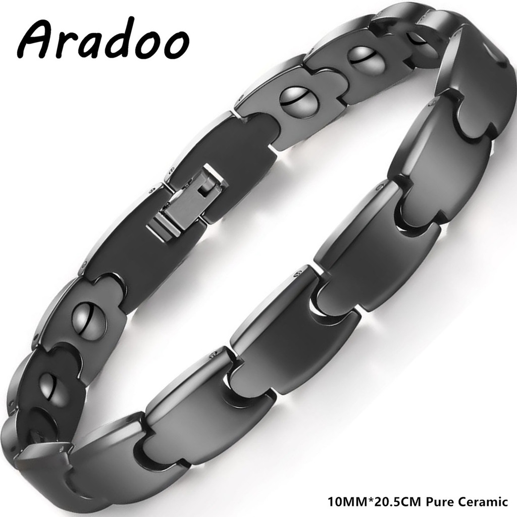 Ceramic Link Bracelet - Aradoo Premium Cerâmica Hematita Pulseira Magnética