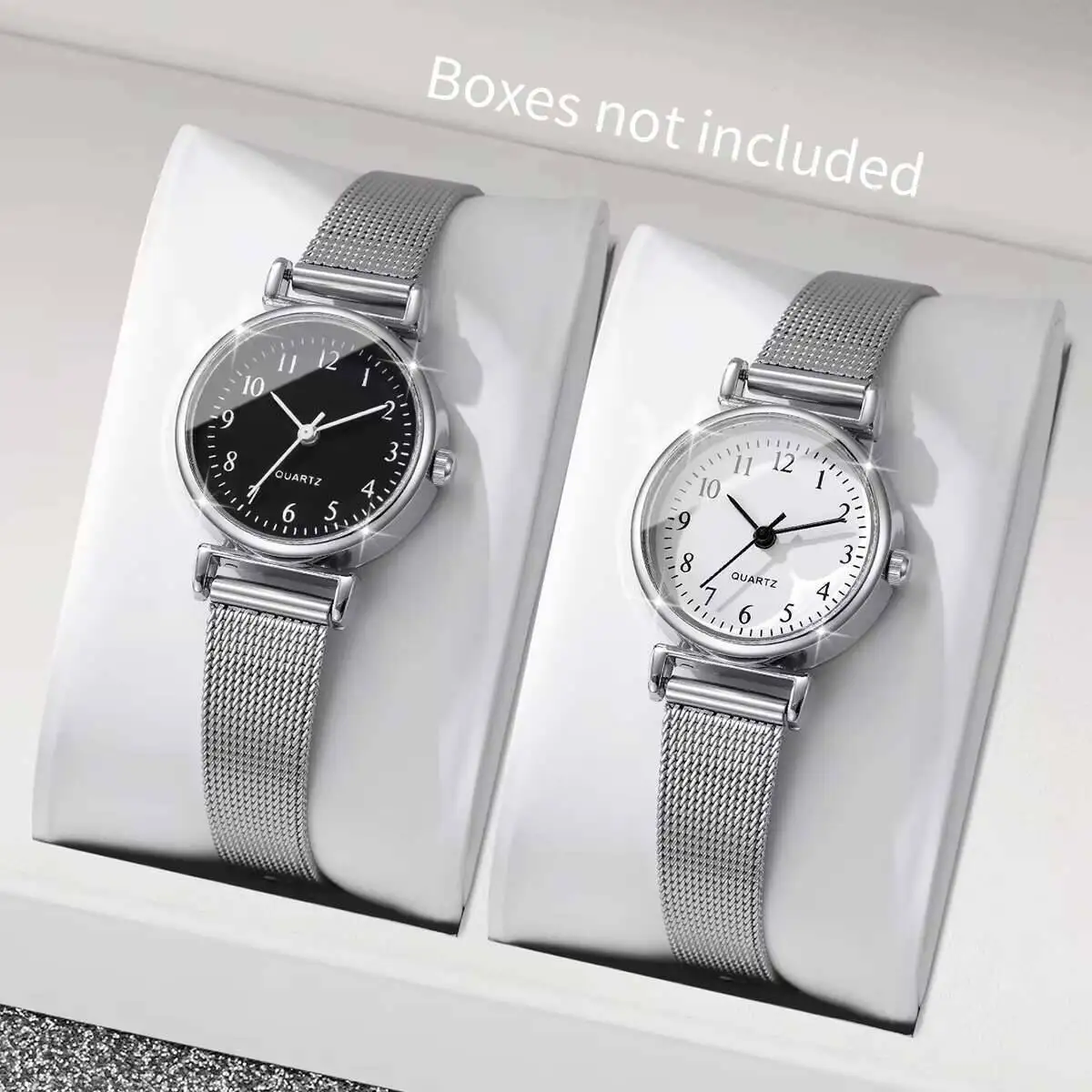 Stainless Mesh Band - 1/2PCS Relógios femininos da moda com