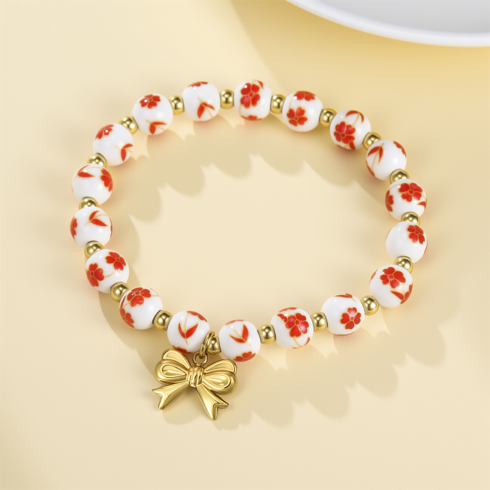 Ceramic Link Bracelet - Pulseiras de Contas de Cerâmica Coloridas