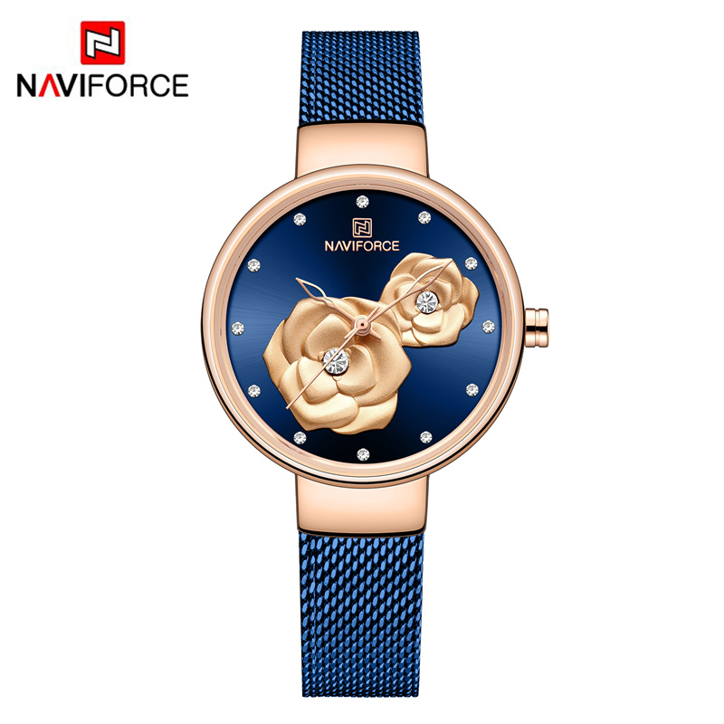 Stainless Mesh Band - Naviforce conjunto de relógio feminino de