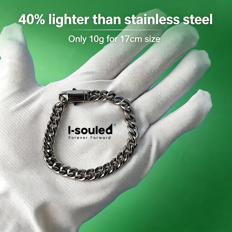 Pulseira de Titânio Sólido de  - Ceramic Link Bracelet avaliação e preço