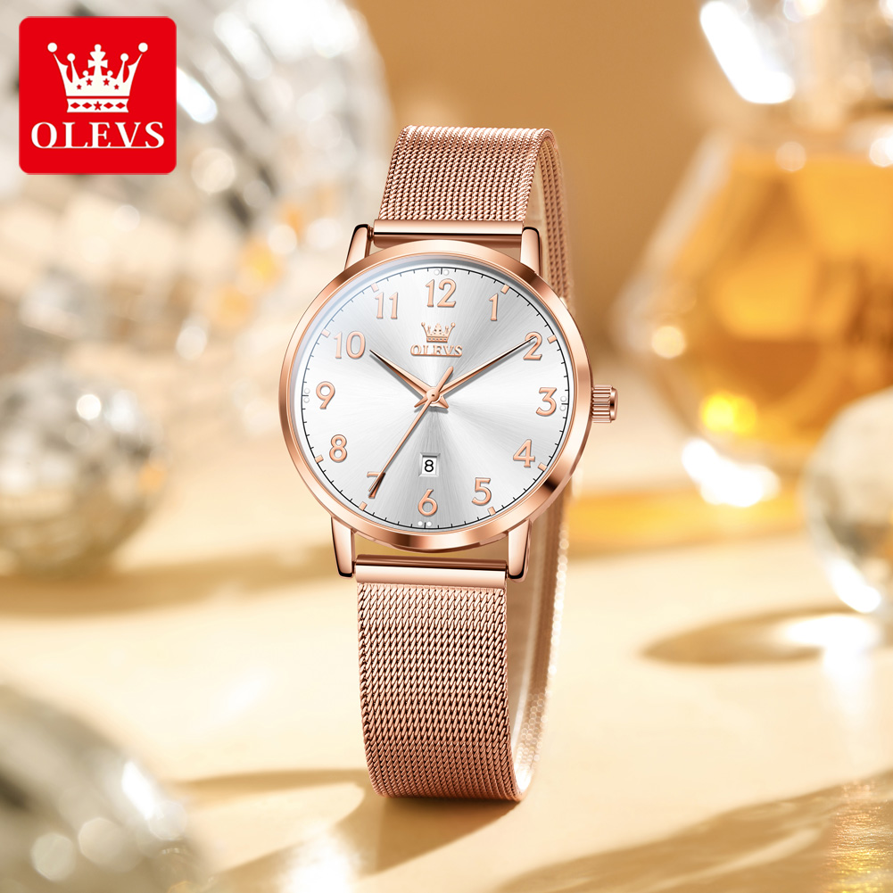 Olevs 5653 mulher relógios ele - Stainless Mesh Band avaliação e preço