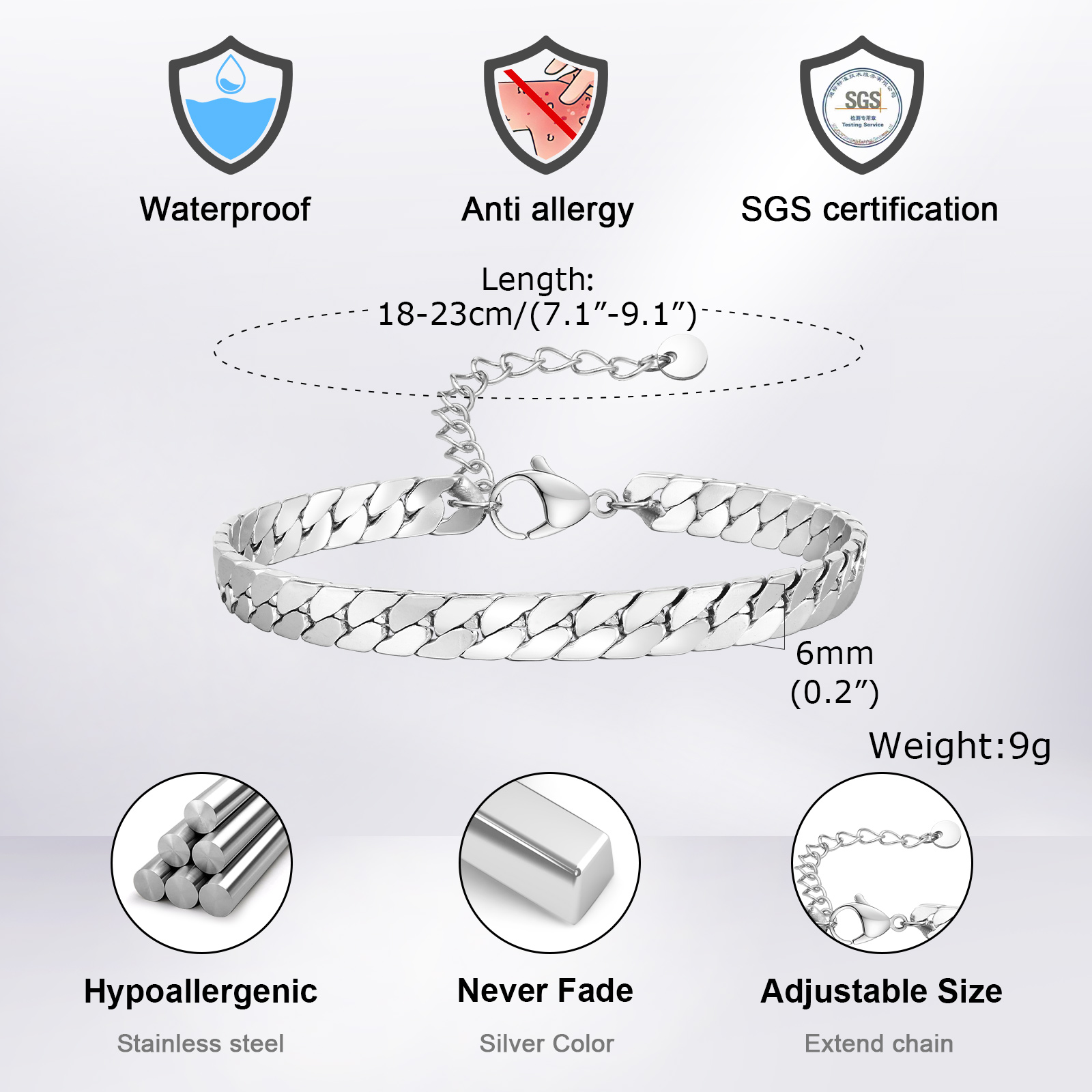 Pulseiras de Cadeia Masculinas - Ceramic Link Bracelet avaliação e preço