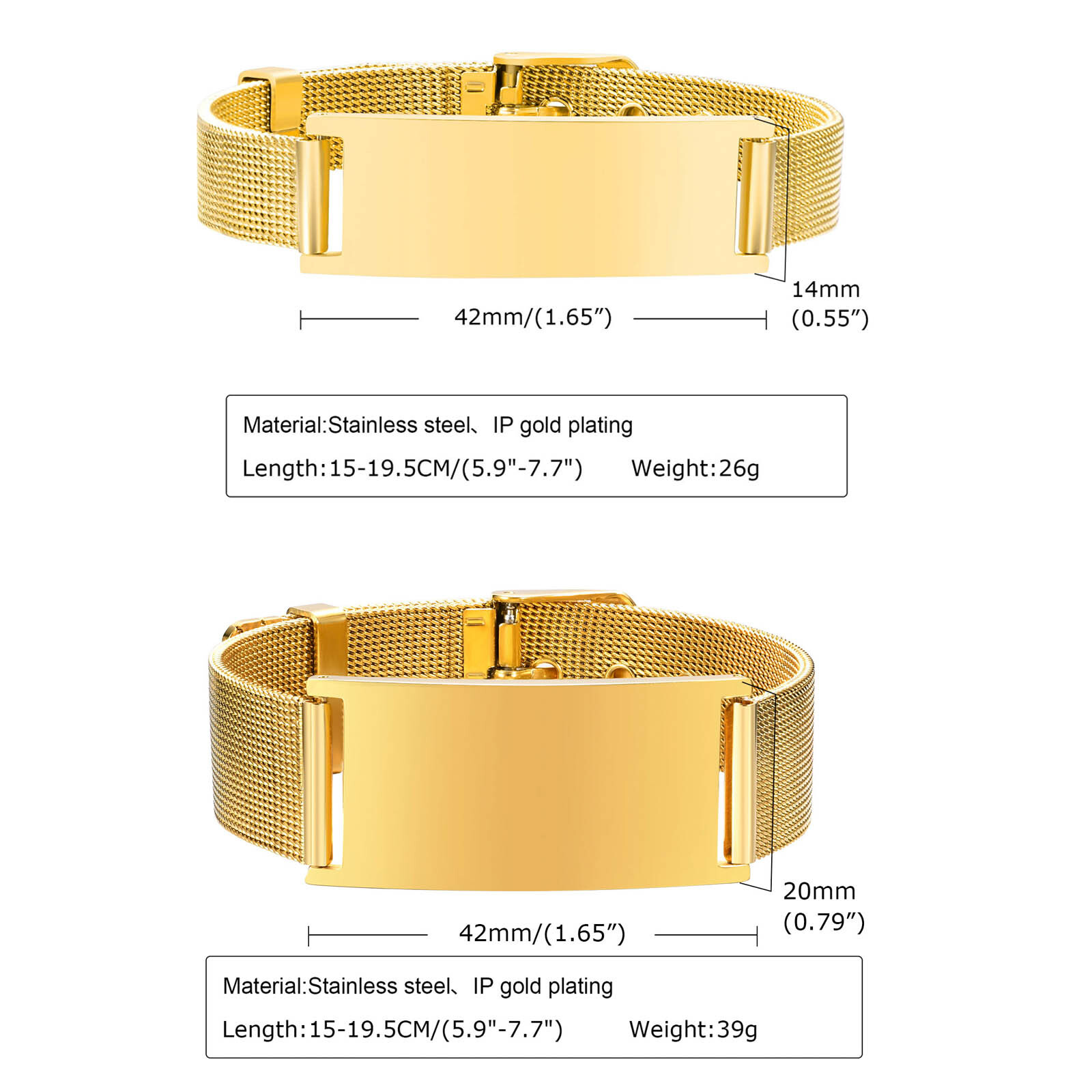 Pulseira de identificação pers - Stainless Mesh Band avaliação e preço