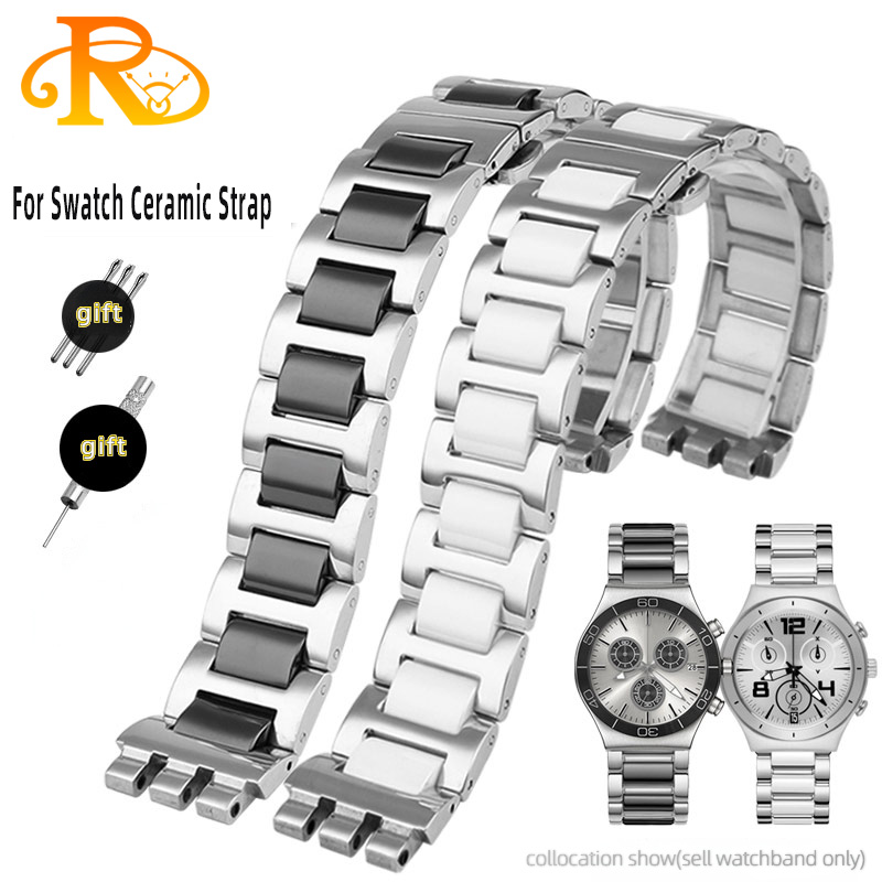 For Swatch Ceramic+ Stainless  - Ceramic Link Bracelet avaliação e preço