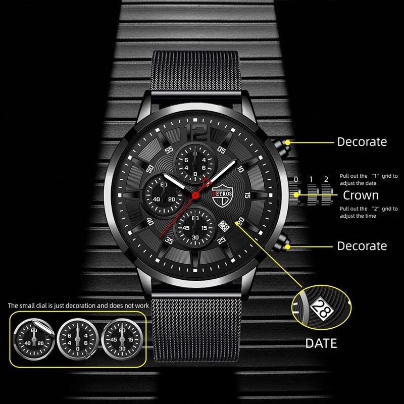 DEYROS-Relógio de Quartzo Mini - Stainless Mesh Band avaliação e preço