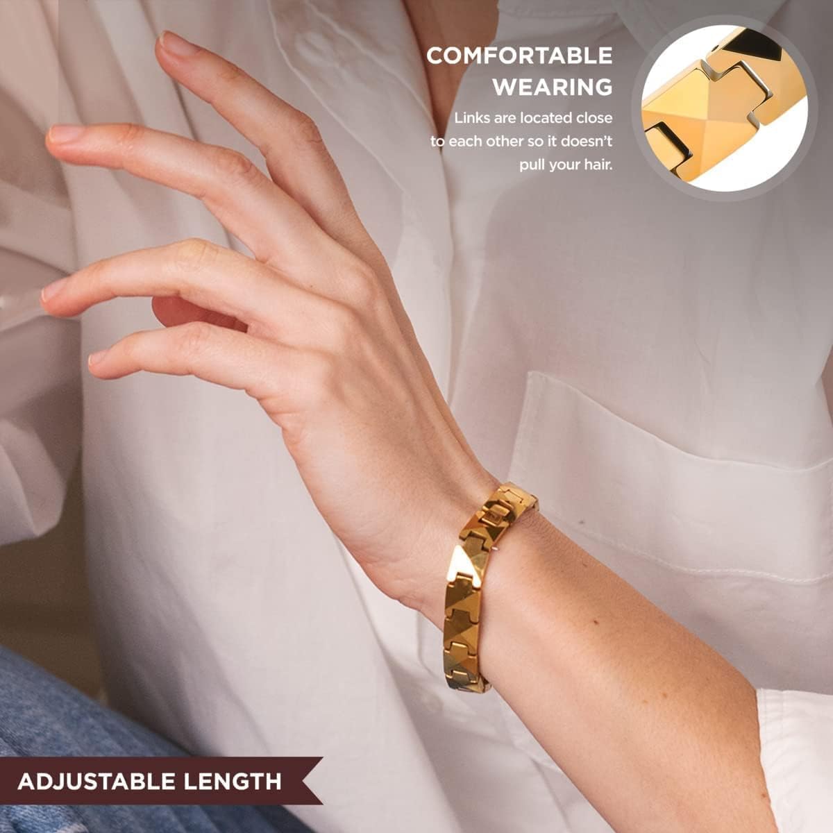 Pulseira de cerâmica premium A - Ceramic Link Bracelet avaliação e preço
