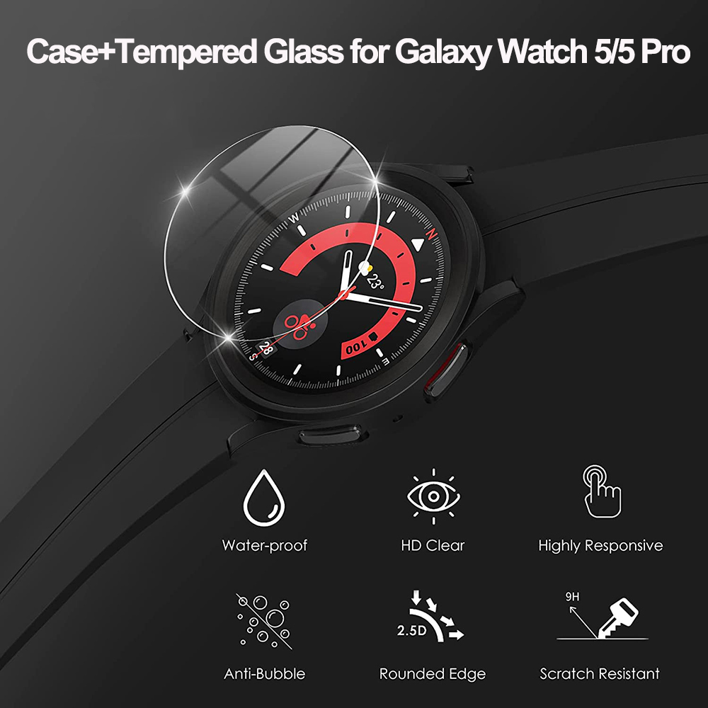 Capa e Vidro Temperado para Sa - Accessories For Galaxy Watch 5 avaliação e preço