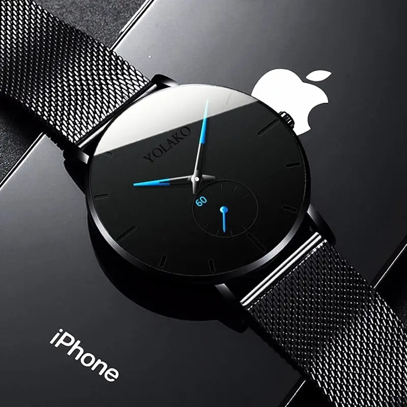 YOLAKO Moda Masculina Minimali - Stainless Mesh Band avaliação e preço
