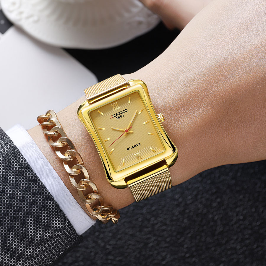 Relógio de quartzo quadrado ma - Stainless Mesh Band avaliação e preço