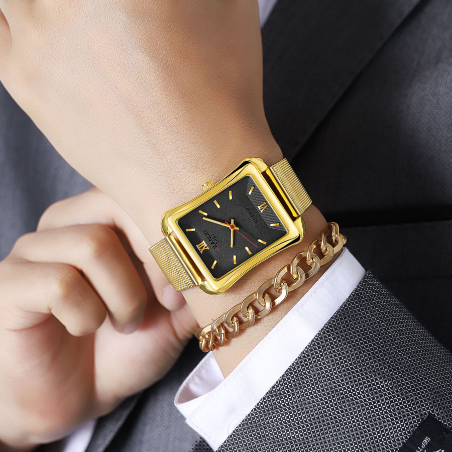 Relógio de quartzo quadrado ma - Stainless Mesh Band avaliação e preço