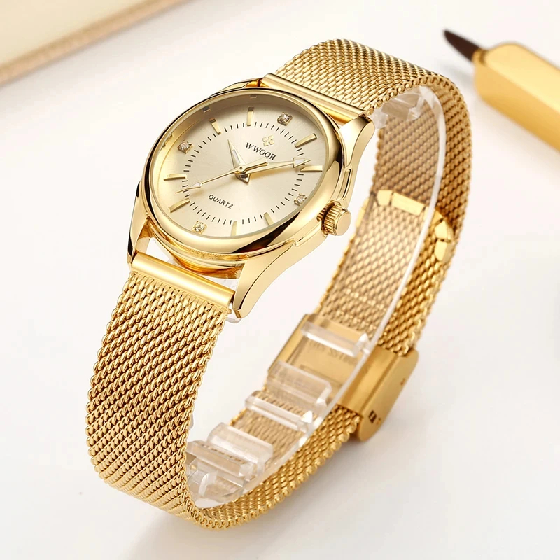 Wwoor marca de luxo vestido re - Stainless Mesh Band avaliação e preço
