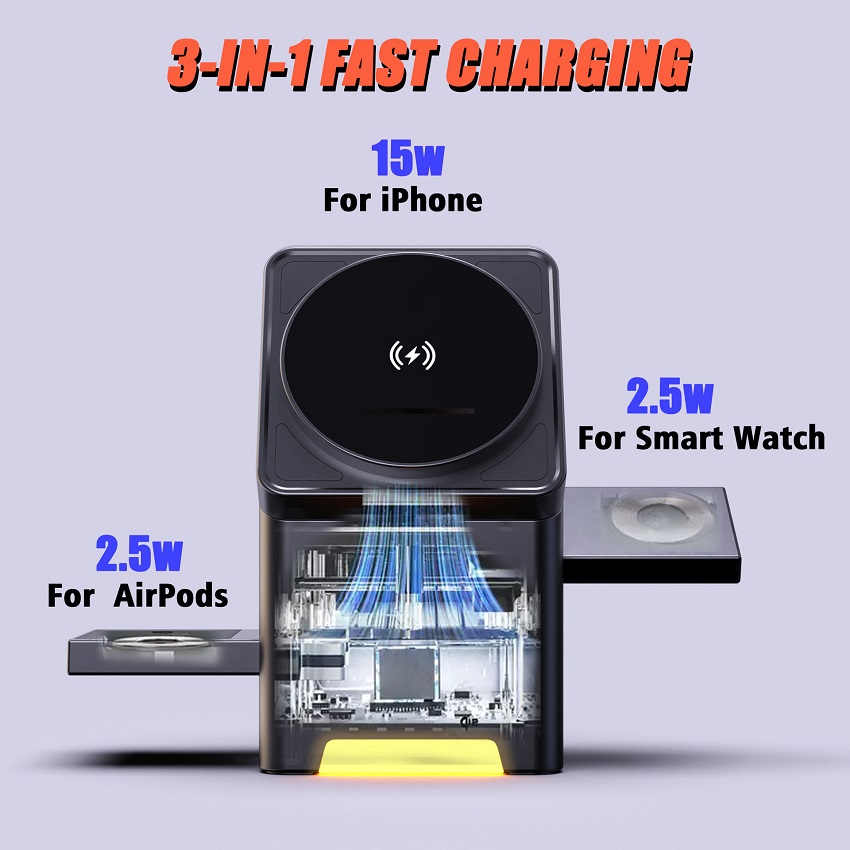 Carregador Sem Fio Magnético 3 - Wireless Charger Watch avaliação e preço