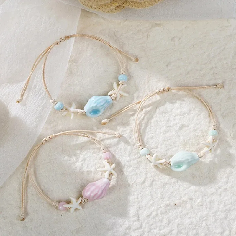 Boêmio concha estrela do mar c - Ceramic Link Bracelet avaliação e preço